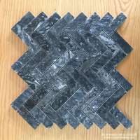 BLACK HERRINGBONE  STONE  MOSAICS