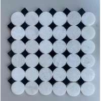 CRYSTAL WHITE CIRCLE  STONE  MARBLE MOSAICS