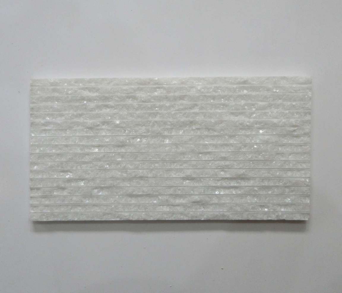 CRYSTAL WHITE SAWN CUT CHISELED MARBLE TILE