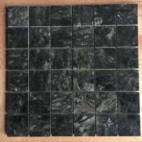 MILKY BLACK MARBLE MOSAIC NATURAL STONE 48x48